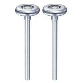 uxcell 2pcs 1.8" Steel Garage Door Rollers for 2" Garage Track, 7" Long Stem Roller Wheels, Precision Bearing 10 Balls, Silver Tone