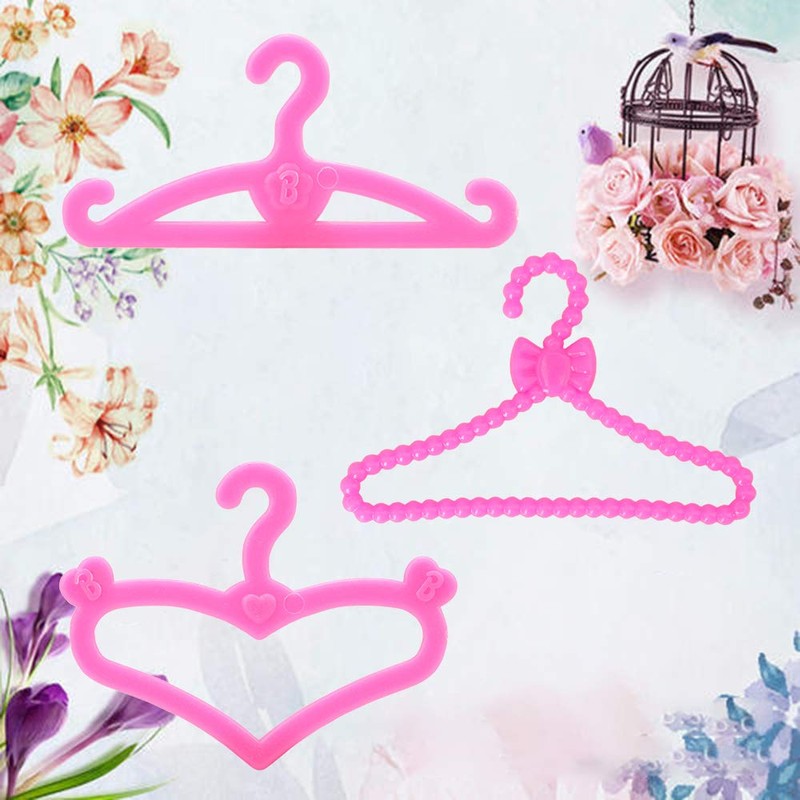 Miunana 70 Pcs Doll Hangers Set Clothes Hangers Kit for