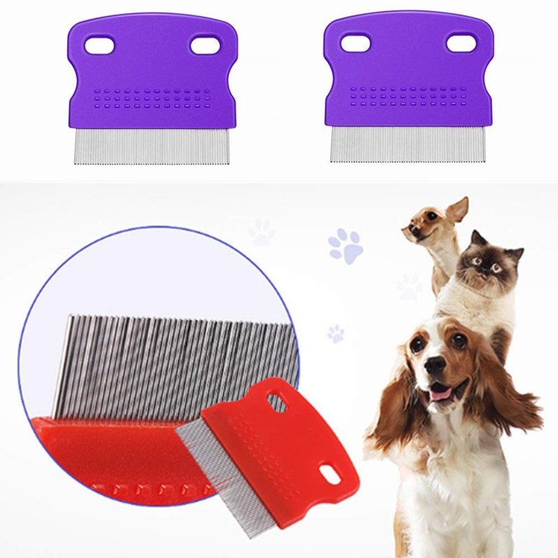 3Pcs Grooming Kit with Handle: Flea Remover Combs for Long