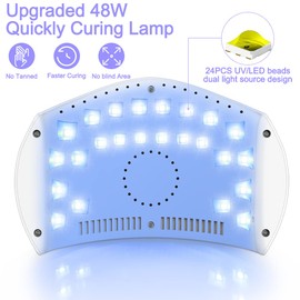 Portable Gel UV LED Nail Lamp,NAILGIRLS 48W UV Nail Lamp for Gel Nails Polish Manicure&Pedicure,UV Lamps for Gel Nails,Professional Salon Curing Lamp with 3 Timer Setting Modes and Smart Sensor