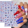 FBABFBUO 4th of July Nail Art Stickers USA Flag Patriotic