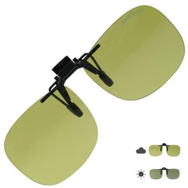 [OTC.web] MSG9348 Dimmable, Polarized Front Clip, Darkening Color, Sunglasses, UV Protection, UV Protection, Ultra Lightweight, Flip-up, Large, Cool, 08 Polarized Dimmable Yellow