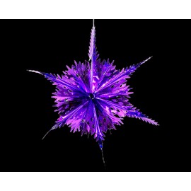 Set of 4 40cm Christmas Foil Ceiling Garland Hanging Xmas Decoration, Long Star, Snowflake, Star Ball & Star (Dark Purple)