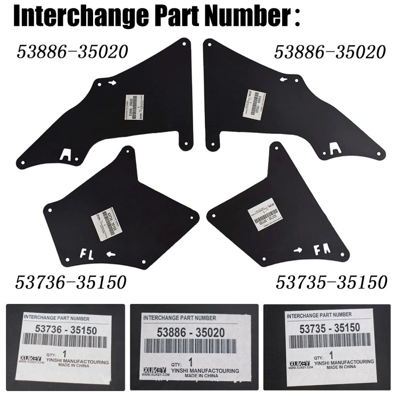 XUKEY 4 Mud Liner Splash Flaps Fender Seals Inner For