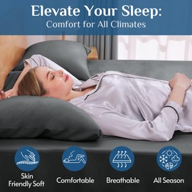 JOLLYVOGUE Twin Bed Sheet Set - 3 Piece Bed Sheets Set with Deep Pocket - Soft Breathable & Cooling - Resists Shrinkage & Fading Draps Queen - Easy Care (Dark Grey)