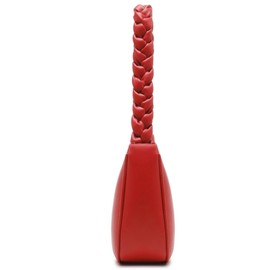 CYHTWSDJ Shoulder Bags for Women, Cute Hobo Tote Handbag Mini Clutch Purse with Zipper Closure (Braid Red)