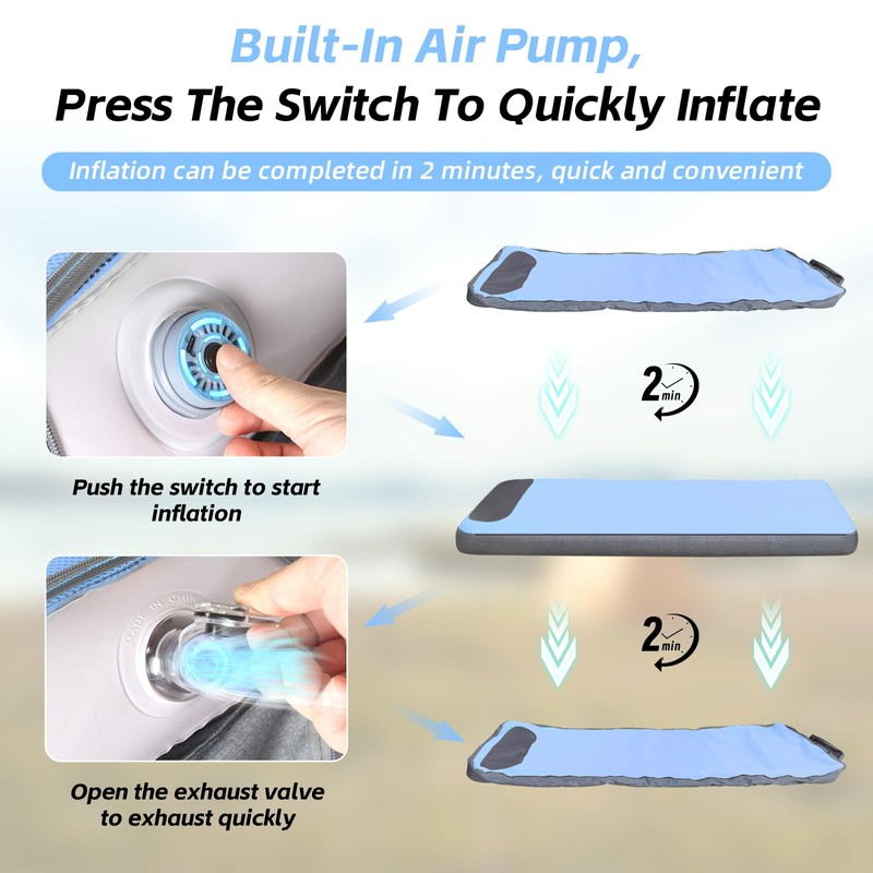 Sleeping Pad, 5.5" Thick Self Inflating Sleeping Pad with Electric