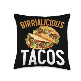 Birria Tacos Mexican Food SteMi Apparel Birria Tacos Mexican Food Mexico Cuisine Foodie Throw Pillow, 16x16, Multicolor