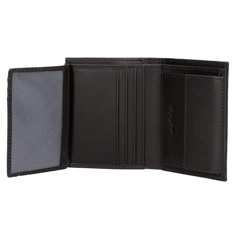 Pepe Jeans Hilltop Vertical Wallet with Purse, Blue, 8.5 x