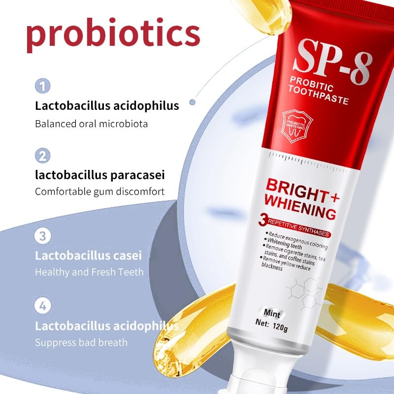SP-8 Probiotics Whitening Toothpaste - Probiotics for Teeth Whitening and