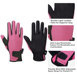 FitsT4 Sports Riding Gloves Children's Riding Grip Gloves Summer Autumn Girls Boys 3-11 Years for Equestrian Sports, Cycling, Gardening, in 4 Colours