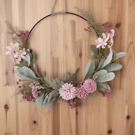 Door Wreath Artificial Flowers Metal Ring Eucalyptus Wreath Garland Spring Wreath Metal Flower Wreath Floral Wall Wreath Wedding Wall Decoration Door Sign Spring Decoration Easter Country House Front