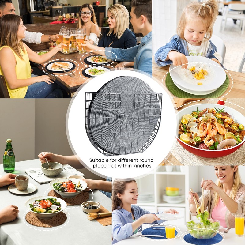 YeeBeny Round placemat Holder, Placemat Holder, Placemat Pocket Wall File