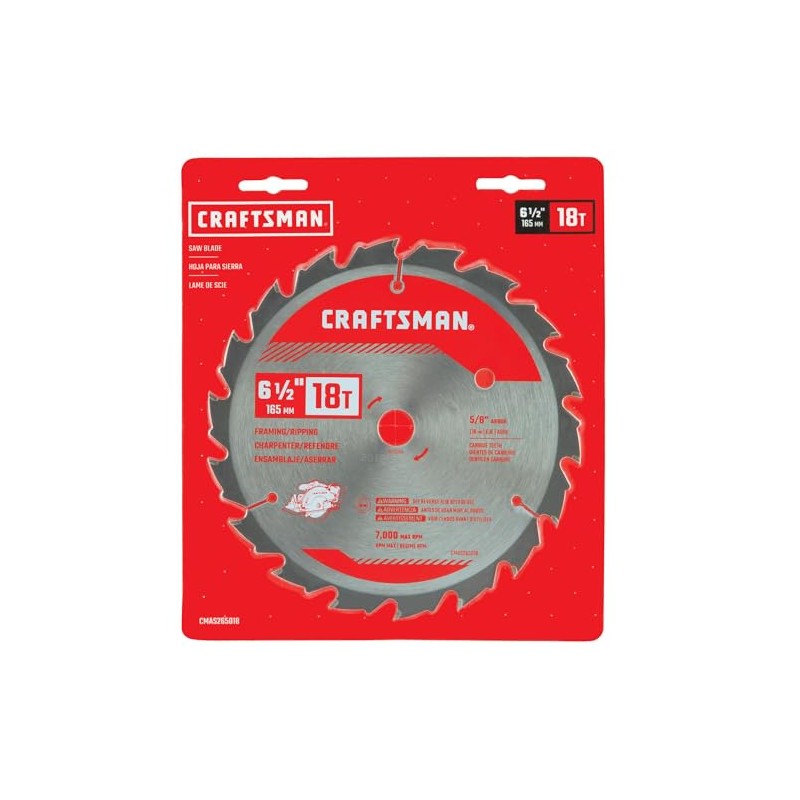 CRAFTSMAN Circular Saw Blade 6-1/2 Inch 18T, Framing and Ripping