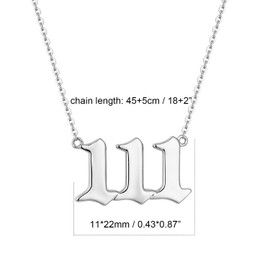 LQXY 925 Sterling Silver Angel Number 111 Necklace for Women