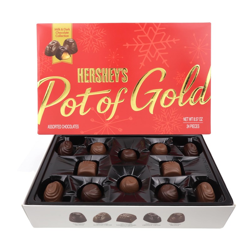 HERSHEY'S Christmas Pot of Gold Assorted Milk and Dark Chocolate