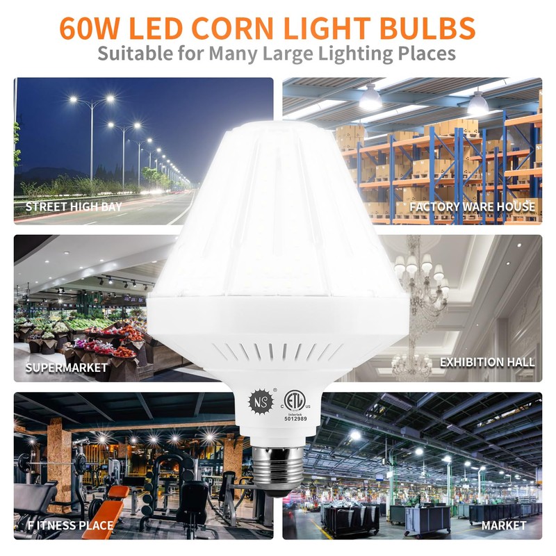 600W Equivalent Led Corn light bulbs,60W 9000 Lumens LED Corn