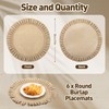 Aneco 6 Pack Round Burlap Placemats with Ruffle Edge