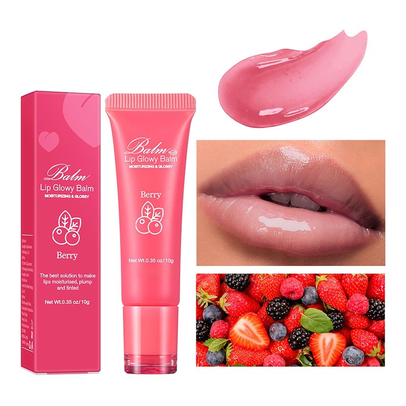 Vawolecy Lip Glowy Balm, Lip Balm for Dry, Cracked Lips,