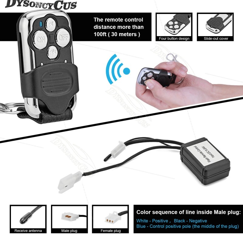 DYSO Remote Control Switch Transmitter Receiver Kit for LED Fog