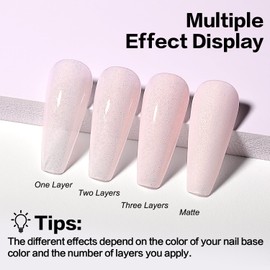 AIMEILI Glitter Rubber Base Gel, Nude Semi-Permanent Nail Polish, Elastic Base Rubber Gel UV/LED Soak Off Gel Nail Polish - Nice Thick and Self-Leveling - (582) 10ml