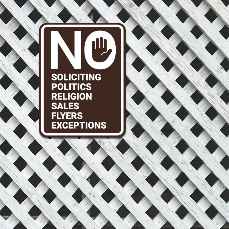 Retrato redondo No Soliciting No Politics No Religion No Sales