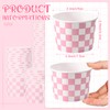Zopeal 50 Count Checkered Ice Cream Cups Disposable 9 oz