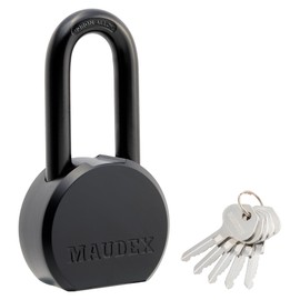 Maudex® PME65 Professional Grade Padlock - High Security with Boron Alloy Shackle, All-Weather Protection, 5 Brass Keys. for Storage Units, Gates & Commercial Security