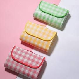 Large Checkered Picnic Mat (200x200cm) - Outdoor Aesthetic Camping & Picnic Blanket Check Red 2ea