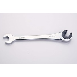 FLZOSPER 19mm Metric Fix Tubing Wrench，Fixed Head Tubing Ratchet Open End Wrench, Ratcheting Fix Combination Wrench Spanner