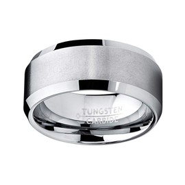 Metal Masters Co. 10MM Men's Brushed Tungsten Carbide Wedding Band Ring, Comfort Fit Sizes 7 to 15