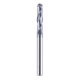 SpeTool Ball Nose Carbide End Mill 1/4 inch Shank CNC Cutter Router Bits Double Flutes 3 inch Total Length Spiral Milling Tool
