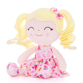 Gloveleya Doll Baby Dolls Soft Doll Baby Girl Gifts Curly Hair Plush Figures Ice Cream Dress Spring Girl 12inches