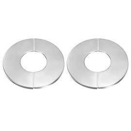 HARFINGTON 2pcs Wall Split Flange 1.65" (42mm) Stainless Steel Round Self-Adhesive Split Flange Pipe Cover Clip-on Escutcheon Collar for Floor Ceiling Bathroom Kitchen Toilet