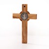 KASSIS Olive Wood St. Benedict Cross for Hanging Benedict Cross