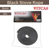 VITCAS 8mm 2m Black Stove Fire Rope for sealing Jointing