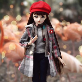 UCanaan BJD Doll, 1/3 SD Dolls 24 Inch 18 Ball Jointed Doll DIY Toys with Clothes Outfit Shoes Wig Hair Makeup, Best Gift for Girls-Felice