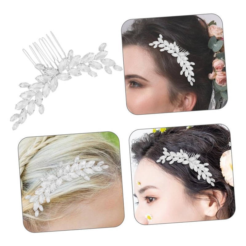 SAFIGLE Rhinestone Hair Comb for Brides Elegant Bridal Hair Accessories
