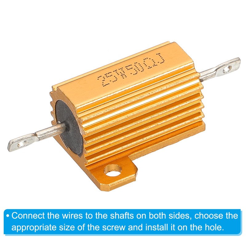 PATIKIL 25W 50 Ohm Aluminum Shell Resistor 5 Pack Aluminum