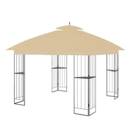 Garden Winds Custom Fit Replacement Canopy Top Cover Compatible with The Style Selections Stratford TPGAZ9116A, TPGAZ9116B, TPGAZ9116 10ft Gazebo - Classic Sand Beige, Riplock 350