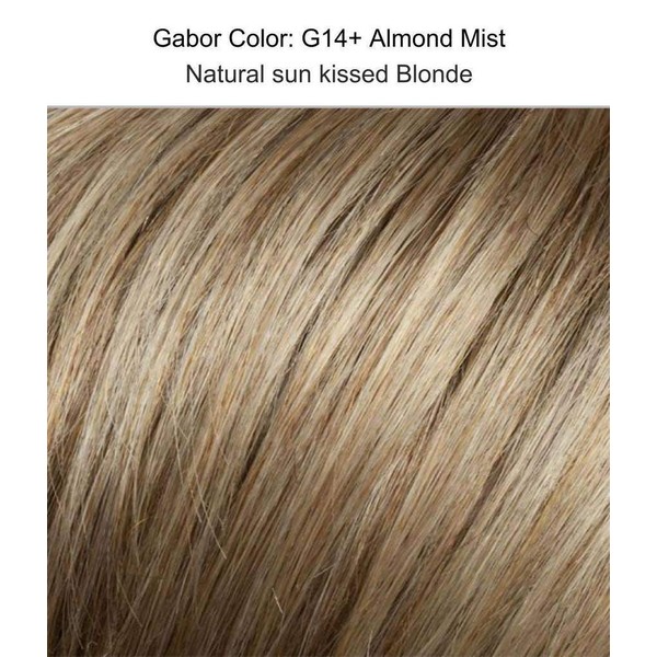 Gala Wig Color G14+ Almond Mist - Gabor Wigs Short Shag Wavy Top Textured Layers Heat Friendly Synthetic Women's Capless Personal Fit Bundle with MaxWigs Hairloss Booklet