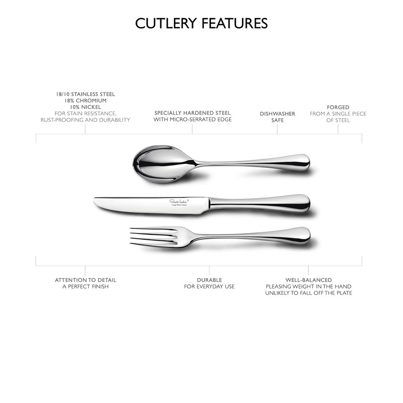 Robert Welch Radford Bright Cutlery Traditional Salad Servers. Made from