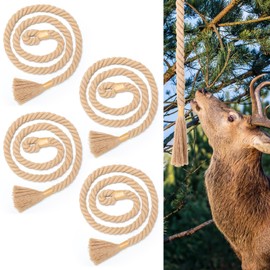4 Pack Hemps Rope for Deer Hunting 30 Inch Mock Scent Rope Scrape System Rigid Deer Hangs Anywhere Accessories for Hunter Gifts