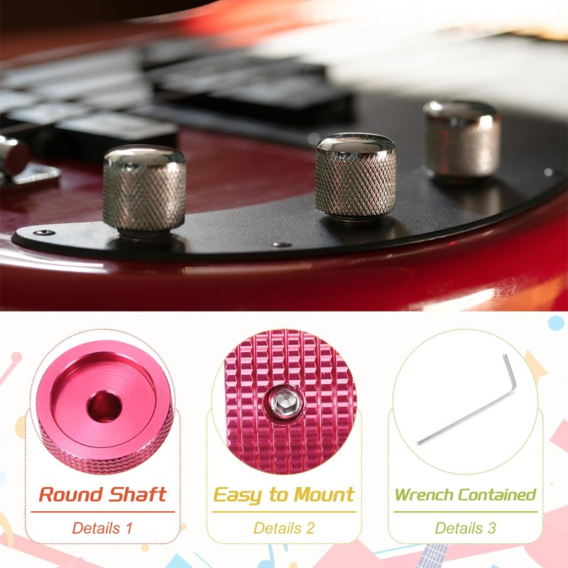 MECCANIXITY 4PCS Aluminium Potentiometer Knobs 1/4" x 1", Universal Top