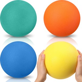 Seenelling 4 Pcs Large Foam Balls Soft Foam Dodgeballs Uncoated Playground Balls Silent Sport Balls Lightweight Sponge Balls Easy to Grasp Bouncy Balls for Kids Indoor Sports Activity (7 Inch)