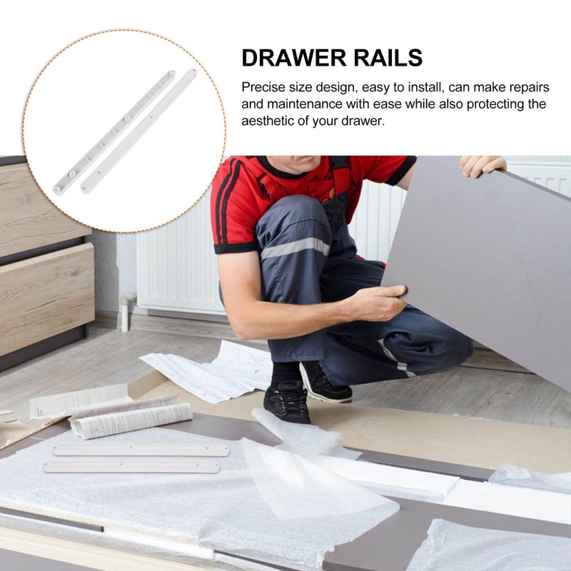 Angoily 2pcs Plastic Drawer Slides Full Extension Drawer Rails for