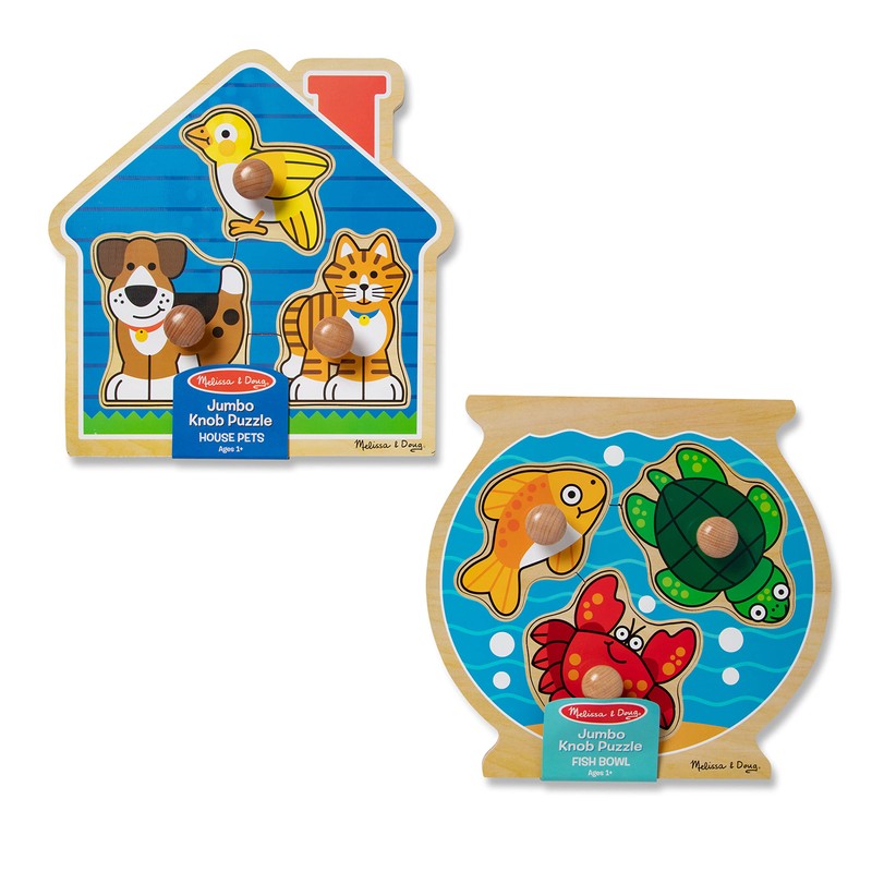 Melissa & Doug Animals Jumbo Knob Wooden Puzzles Set -