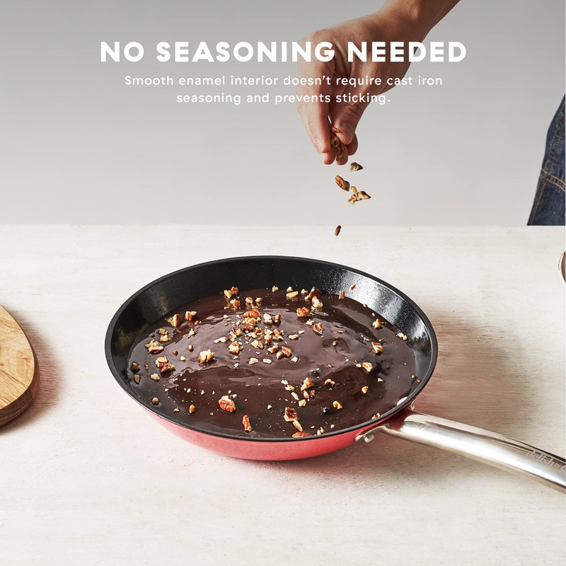 DASH Delish Lightweight Cast Iron Skillet - Everyday Cookware for