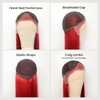 Red Lace Front Wig for Women Long Straight