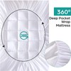 WhatsBedding Waterproof Mattress Pad Twin Size Cotton Top Down Alternative